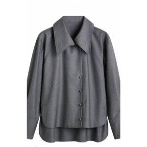 NEW SCANLAN THEODORE women's diamanté shirt in grey
